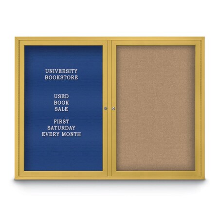 United Visual Products Corkboard, Pumice/ Satin, 48" x 36" UV431H-SATIN-PUMICE